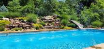Custom residential pool slides Evansville Indiana