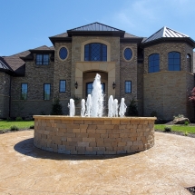 formal house fountain with oase live water nozzles