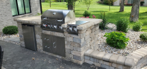 outdoor grill and refrigerator unilock stone