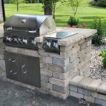 outdoor grill and refrigerator unilock stone